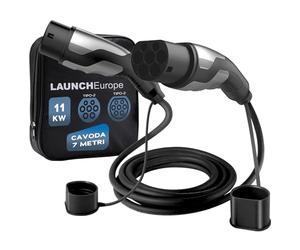 Launch Cavo Ricarica Auto Elettrica Tipo 2, 11KW/7M/16A/3 Fase, Cavo Tipo 2 con Borsa per E Auto EV/PHEV Tipo 2 a Tipo 2 Mode 3 Cavo di Ricarica per T-Mode/E-Golf-Veicoli di Serie, Certificato TÜV