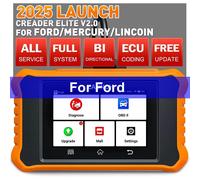 LAUNCH X431 Creader Elite 2.0 Ford OBD2 Scanner, strumento di scansione bidirezionale 2025 per Ford/Lincoln/Mercury/Mazda, sistema completo, tutti R