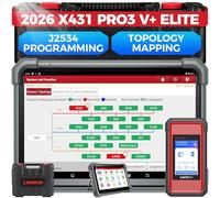 LAUNCH X431 PRO3 V+ Elite, 2026 Smartlink C 2.0 Strumento di scansione bidirezionale con J2534, scansione camion HD, scheda topologia, oltre 60 servizi, codifica online, CANFD/DOIP/D-PDU, FCA, 2 anni