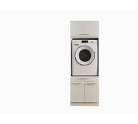 Laundreezy Armadietto lavatrice, con unità di estensione, bianco, mobile sopraelevato, con certificazione TÜV, tanto spazio, 67,5 x 200 x 67,5 cm