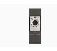 Laundreezy Armadietto lavatrice, con unità di estensione, grigio antracite, mobile sopraelevato, con certificazione TÜV, tanto spazio, 67,5 x 200 x 67,5 cm