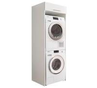 LAUNDREEZY, Armadietto per lavatrice e asciugatrice, pratico, 67,5 x 200 x 67,5 cm (larghezza x altezza x profondità), bianco