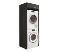 Laundreezy, Armadietto per lavatrice e asciugatrice, pratico, 67,5 x 200 x 67,5 cm (larghezza x altezza x profondità), grigio antracite