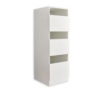 Laundreezy Armadio biancheria sporca, bianco, mobile raccoglitore per lavanderia con 3 scomparti, 50 x 162 x 67,5 cm (L/A/P)