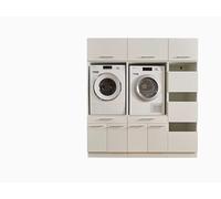 Laundreezy Armadio doppio lavatrice, multiuso, con 3 unità di estensione, bianco, con certificazione TÜV, per lavanderia, 185 x 200 x 67,5 cm (larghezza x altezza x profondità)
