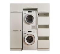 Laundreezy Armadio lavatrice e asciugatrice, per lavanderia, armadio multiuso con 2 unità di estensione, 167,5 x 200 x 67,5 cm (larghezza x altezza x profondità), bianco