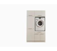 Laundreezy Armadio lavatrice, multiuso, con 2 unità di estensione, bianco, con certificazione TÜV, 117,5 x 200 x 67,5 cm (larghezza x altezza x profondità)