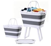 Laundry Basket, 26L Large Foldable Elevated Clothes Hamper