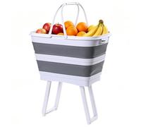 Laundry Basket, 26L Large Foldable Elevated Organizer, Clothes Basket Hampers For Bedroom For Home Bathroom Bedroom Kitchen Camping Toy Snack Food Fruit Vegetable Storage Organizer Portable Use