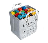 Laundry Basket - 48L Storage Bin With Handles, portatile Handles Foldable Laundry Basket | Dirty Clothes Sneakers | Small Hamper Bedroom Bathroom College Dorm Nursery Towel Toy Blankets