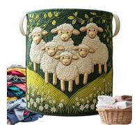 Laundry Basket - Quilted 18in | Boho Sheep, Handle, Soft Polyester