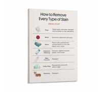 Laundry Essentials Poster Stain Removal Reference Chart Canvas Wall-Art for Utility Room Mother in Law Suite Decor(Framed,16x24inch(40x60cm))