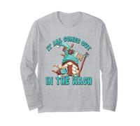 Laundry GNOME Graphic for Women It all Comes out in The Wash Maglia a Manica