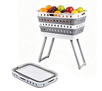 Laundry Hamper - Mobile Foldable Laundry Storage Cart With Legs | Collåpsible Washing Cart For Bathroom & Bedroom | Tall Rolling Organizer Made Of PP & Rubber, Space-Saving For Dorm RV Apartments