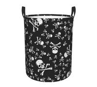 Laundry Hamper Skull Head Jolly Roger Pirate 42X34CM Portabiancheria | portatile Laundry Hamper Robusto Cesto Porta Biancheria Per appartamento camera da letto dormitorio