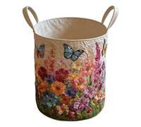 Laundry Hamper With Handles - Boho Style Clothes Storage Hamper | Floral Laundry Basket | For Clothes Shirts Pants Home Apartment Farmhouse College Dorm Room Bedroom