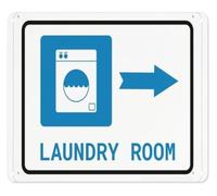 Laundry Room Direction Arrow Metal Sign Rustproof 12x8 Inch