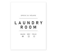 Laundry Room Poster di Finlay and Noa 13 x 18 cm Nero e Bianco Quadri Decorazione per pareti