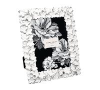 Laura Ashley - Cornice 5x7 in resina, lavorata a mano, bianco/argento, con cavalletto e gancio