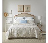 Laura Ashley Amberley Bisquit Reversible Quilt Set, Bisquit, Full/Queen