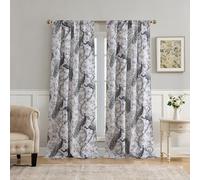 Laura Ashley Belvedere - Tende da finestra con tasca per asta, lunghezza 213,4 cm, set di 2 pannelli, in tela, filtraggio della luce, pavone