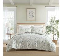 Laura Ashley Biancheria da letto in cotone con federe abbinate, decorazione per la casa con retro a quadri, motivo floreale rosa, matrimoniale/matrimoniale
