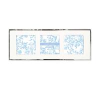 Laura Ashley - Cornice portafoto 3 x 3 cm (orizzontale) con bordo in metallo argentato e cavalletto, realizzata per display da tavolo, controspazio, scrivania, decorazione da parete, galleria fotografica