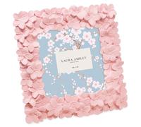 Laura Ashley Cornice portafoto in resina realizzata a mano, con cavalletto e gancio per tavolo e parete, motivo floreale, decorazione per casa, galleria fotografica, arte (4 x 4, rosa)