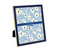 Laura Ashley Cornice portafoto smaltata, 8 x 10, colore blu navy, con cavalletto, per piano di lavoro, display da tavolo, libreria, scrivania, decorazione da parete, galleria fotografica (8 x 10, blu navy W/oro)