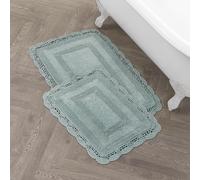 Laura Ashley Cotton XL Crochet Tappeti tappetini da Bagno, Cotone, Acqua, 53 x 86 cm (Runner)