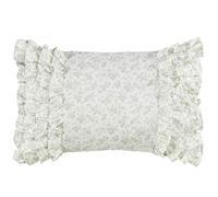Laura Ashley Cuscino decorativo in cotone, chiusura hotel, elegante decorazione per la casa per divano o letto, 35,6 x 50,8 cm, Harper verde pallido