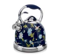Laura Ashley Elveden Blu Marino Bollitore Induzione da 2,5 Litri di VQ - Ebollizione Rapida Bollitore Gas con Fischio per Piastra a Gas, Fornello induzione o Altre Cucine con Meccanismo a Pulsante