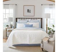 Laura Ashley Felicity Quilt Set, White, Full/Queen