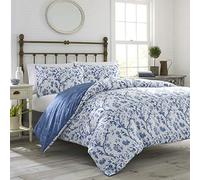 Laura Ashley Home Elise Set di copripiumino king size, blu medio
