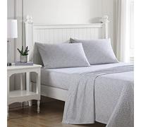 Laura Ashley Home - Lenzuola regina, set di biancheria da letto in percalle di cotone, decorazione per la casa croccante e cool (viola emotene, regina)