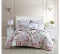 Laura Ashley Home - Set copripiumino king size, in cotone, reversibile, include federe coordinate con federe e cuscini in omaggio (rosa Ailyn, King)