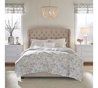 Laura Ashley Home - Set copripiumino per letto matrimoniale, reversibile, in cotone, con federe coordinate, traspirante, per tutte le stagioni (Madelynn Blue, Queen)