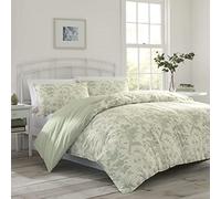 Laura Ashley Home - Set copripiumino Queen size, reversibile, in cotone, con federe abbinate, leggero, decorazione per la casa per tutte le stagioni (Natalie Sage, Queen), verde