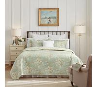 Laura Ashley Home Set di copripiumino per letto king size, in cotone, reversibile, con federa abbinata, decorazione per camera da letto, ideale per tutte le stagioni (verde Brompton, king size)