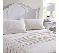 Laura Ashley Home - Set di lenzuola intere, flanella di cotone, spazzolato per una maggiore morbidezza e comfort (Evie Pink, 4 pezzi, completo)