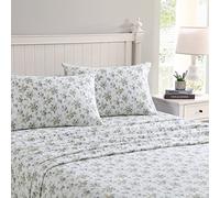 Laura Ashley Home - Set di lenzuola intere, flanella di cotone, spazzolato per una maggiore morbidezza e comfort (Le Fleur, Full)