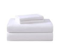 Laura Ashley Home - Lenzuola regina, set di biancheria da letto in flanella di cotone, spazzolato per una maggiore morbidezza e comfort (bianco, regina)