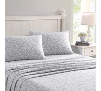 Laura Ashley Home - Set di lenzuola per letto matrimoniale, in flanella di cotone, spazzolato per una maggiore morbidezza e comfort (Crestwood, Queen)