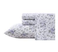 Laura Ashley Home Set di lenzuola Queen in morbido rasatello di cotone - elegante, liscio e traspirante (viola liliano, regina) (USHSA01235895)