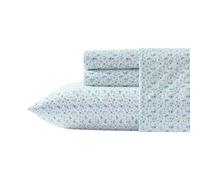 Laura Ashley - Lenzuola complete, set di biancheria da letto super morbido in percalle di cotone con federe abbinate, traspirante Essentials (Evie Blue, Full)