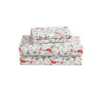 Laura Ashley - Lenzuola intere, biancheria da letto in flanella di cotone traspirante con tasche profonde, spazzolato per una maggiore morbidezza e comfort, certificato Oeko-Tex (Jolly Cardinals