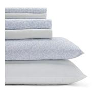 Laura Ashley - Lenzuola king size, percalle di cotone, set di biancheria da letto da 6 pezzi, decorazione per la casa fresca e fresca (cachemire blu, king size)