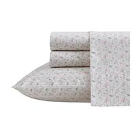 Laura Ashley - Lenzuola per letto matrimoniale XL, set di biancheria da letto in percalle di cotone, leggero e traspirante, decorazione per la casa (Evie Pink, Twin XL)