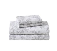 Laura Ashley - Lenzuola Queen Size, flanella di cotone, spazzolato per una maggiore morbidezza e comfort (Vanessa Grey, Queen)