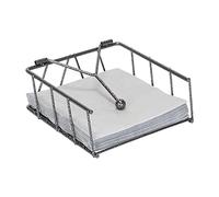 Laura Ashley Napkin Holder Basket, Good for Indoor, Outdoor, Countertop or Cabinet Speckled Kitchen Collection, 7"x 7"x 2.6", Gray